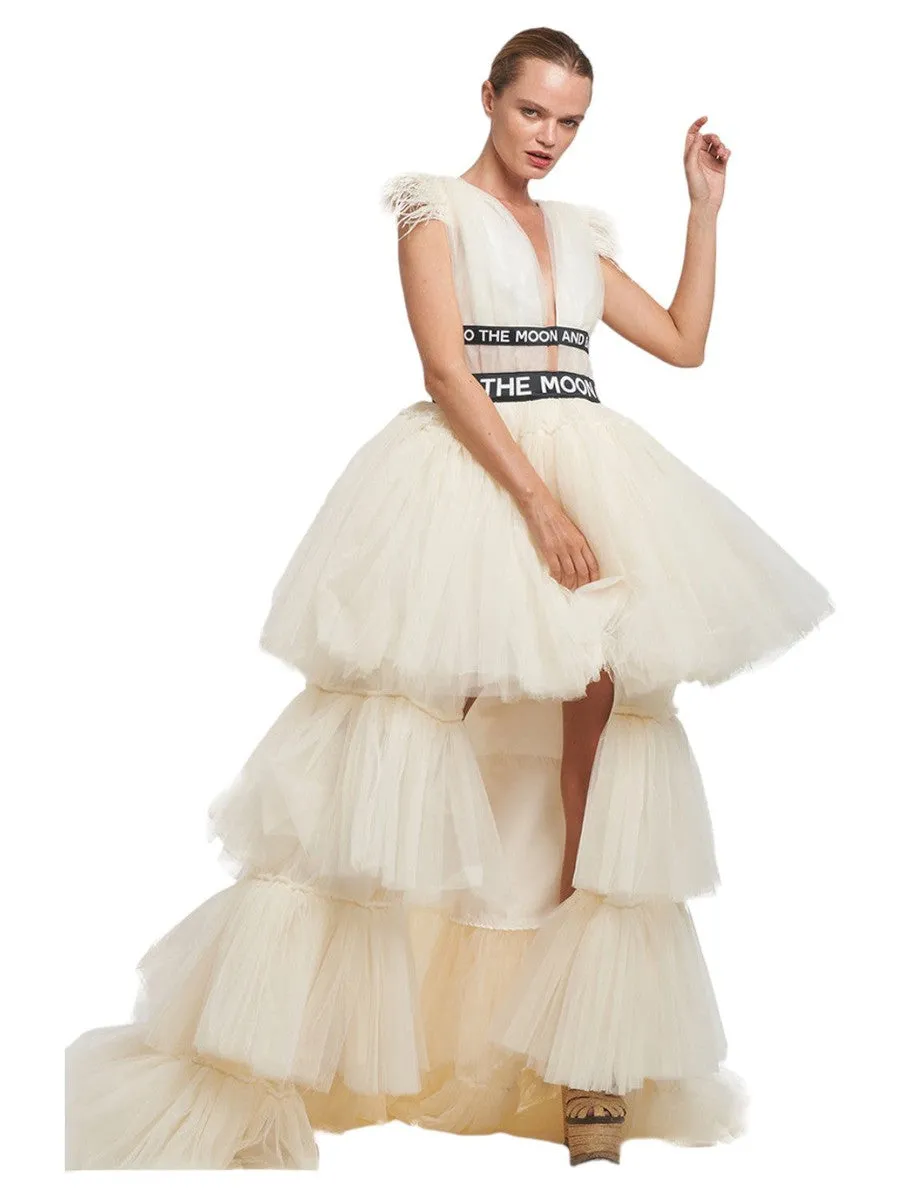 Abito in tulle alto-basso "To the Moon and Back"