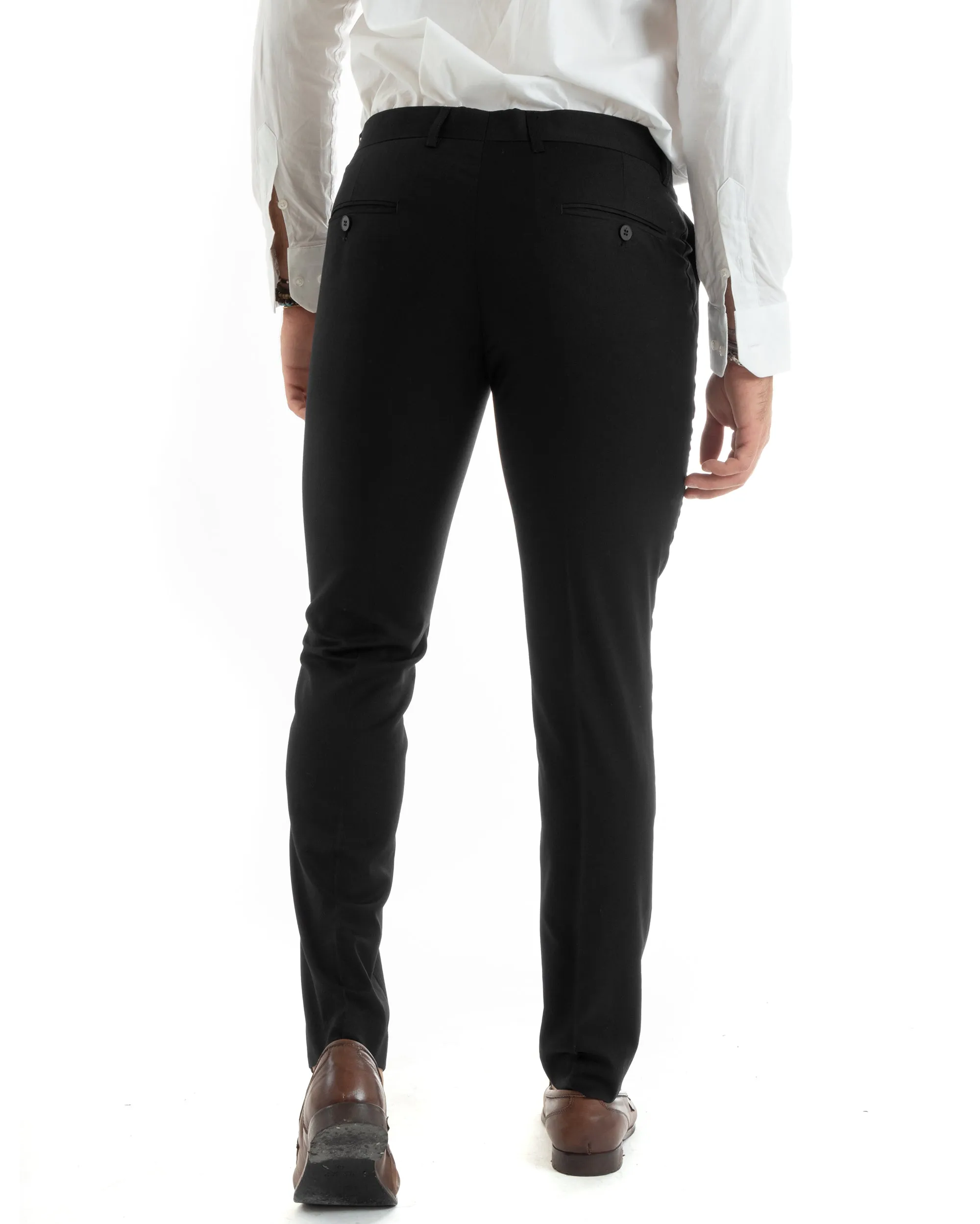 Abito Uomo Monopetto Vestito Completo Giacca Pantaloni Nero Elegante Casual GIOSAL-OU2431A