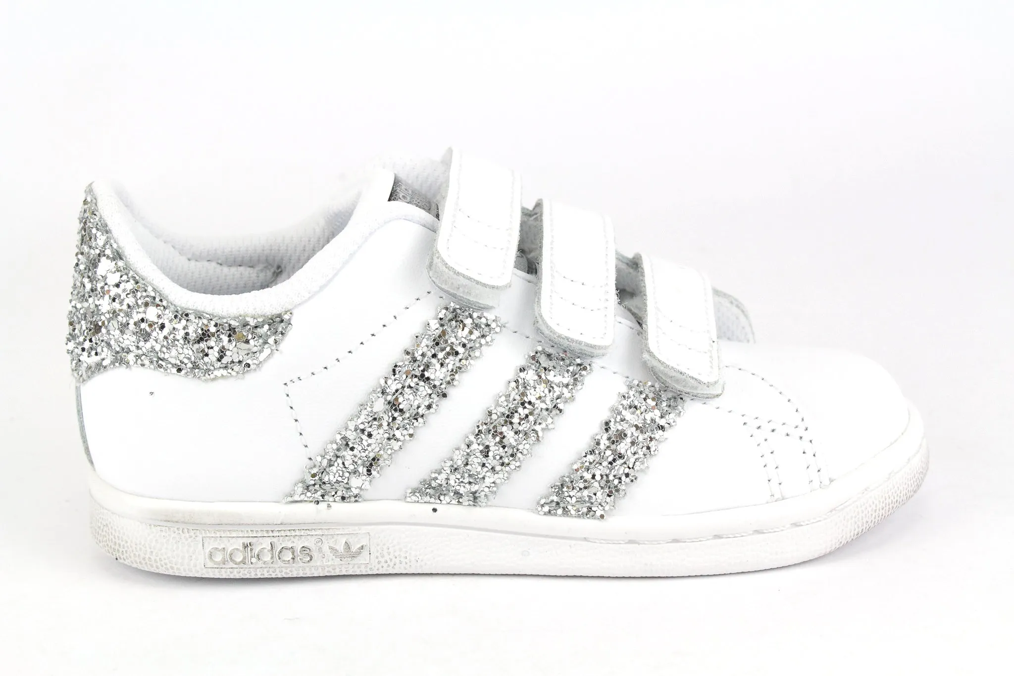 Adidas Stan Smith J Silver Glitter