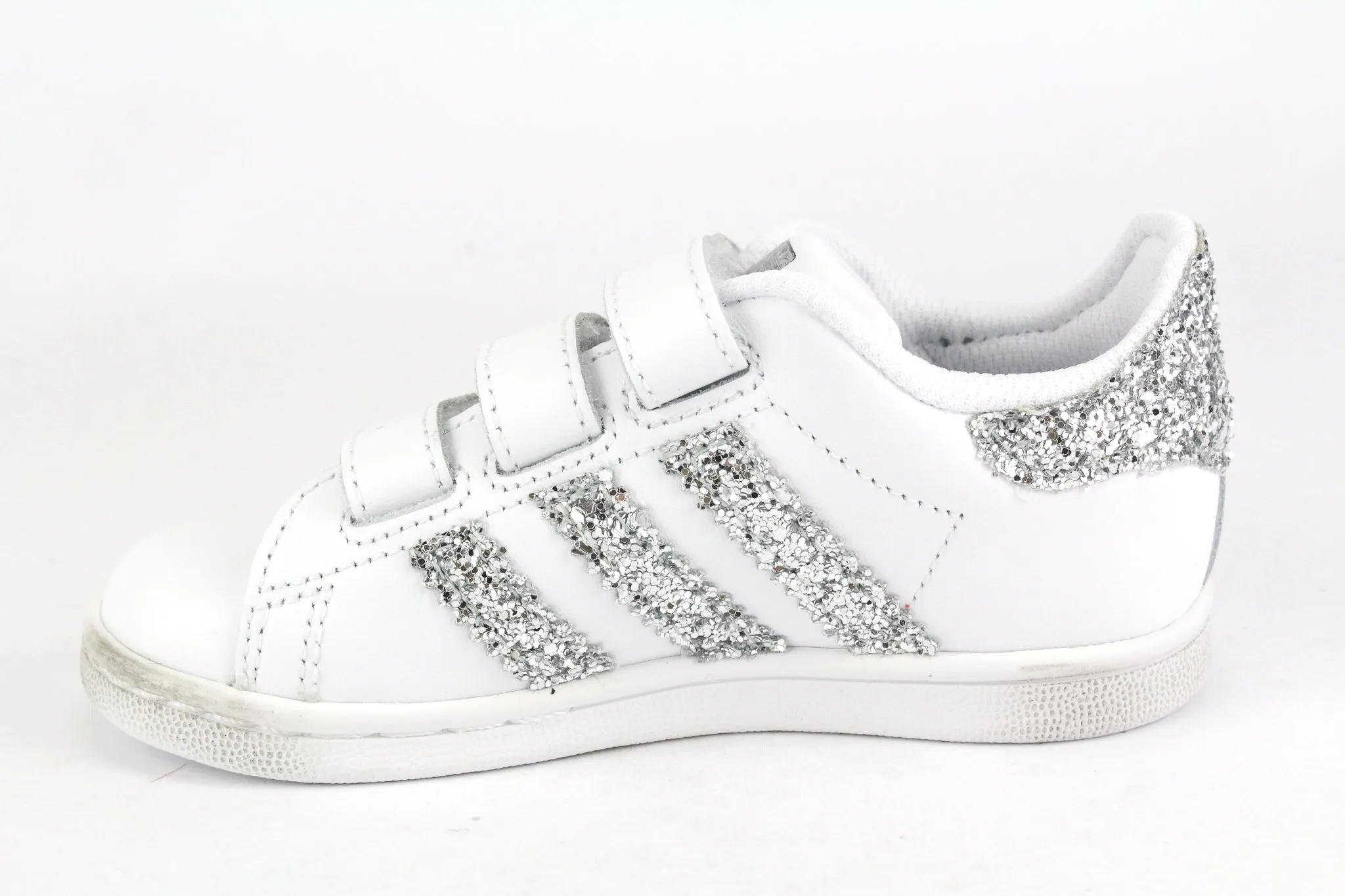 Adidas Stan Smith J Silver Glitter