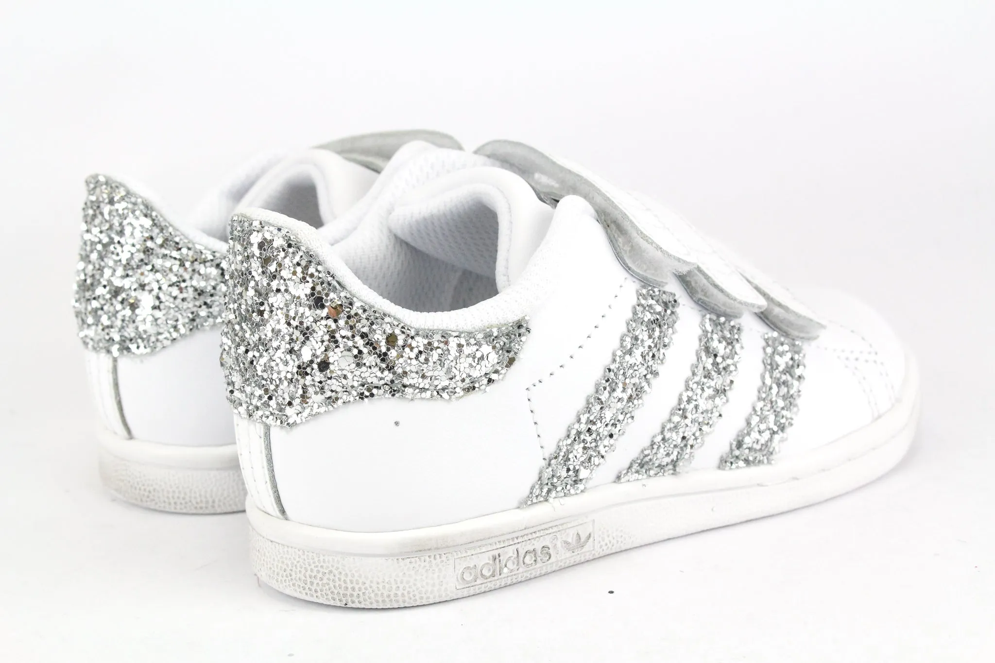 Adidas Stan Smith J Silver Glitter