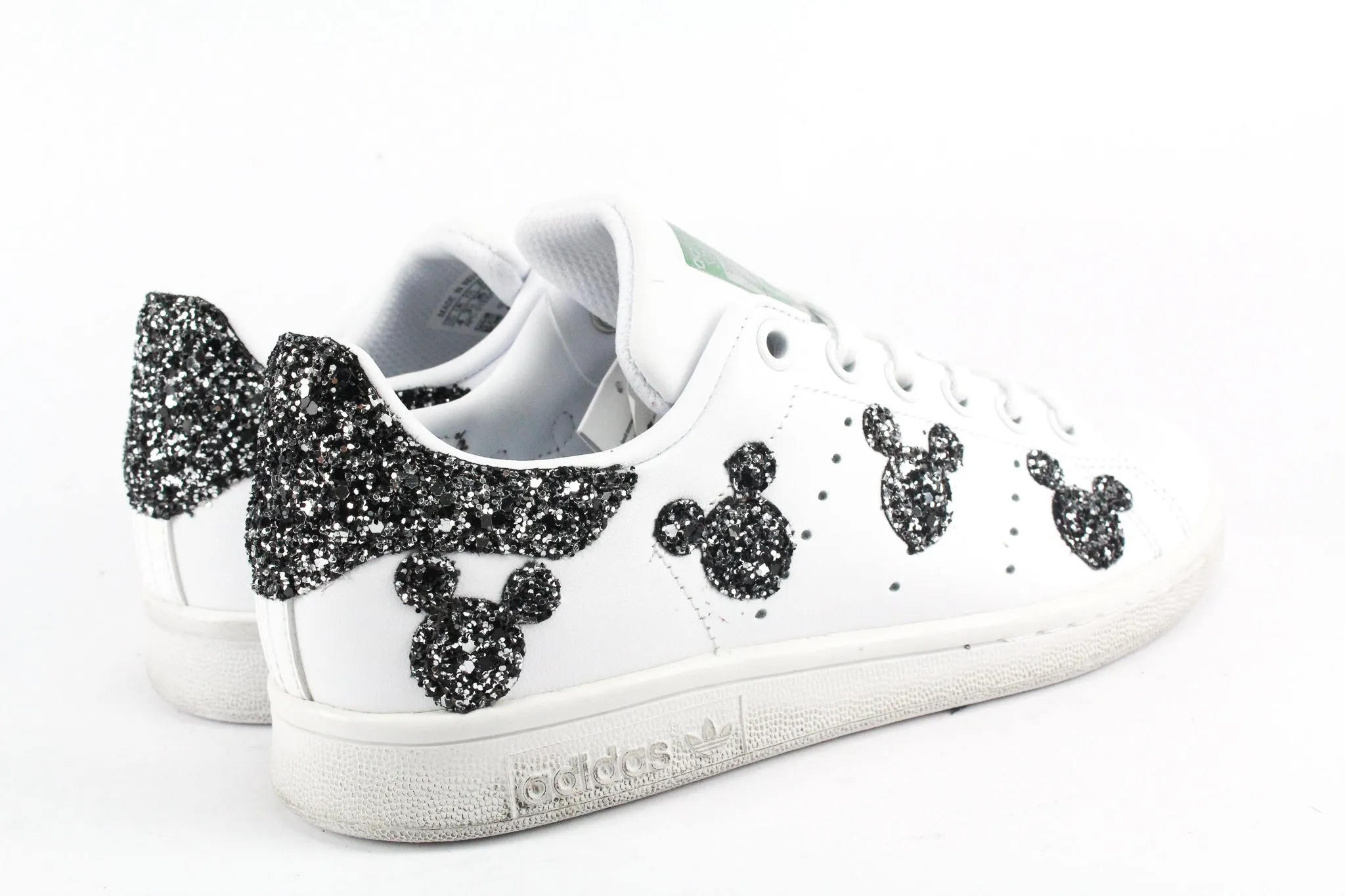 Adidas Stan Smith J Topolini Black Silver Glitter