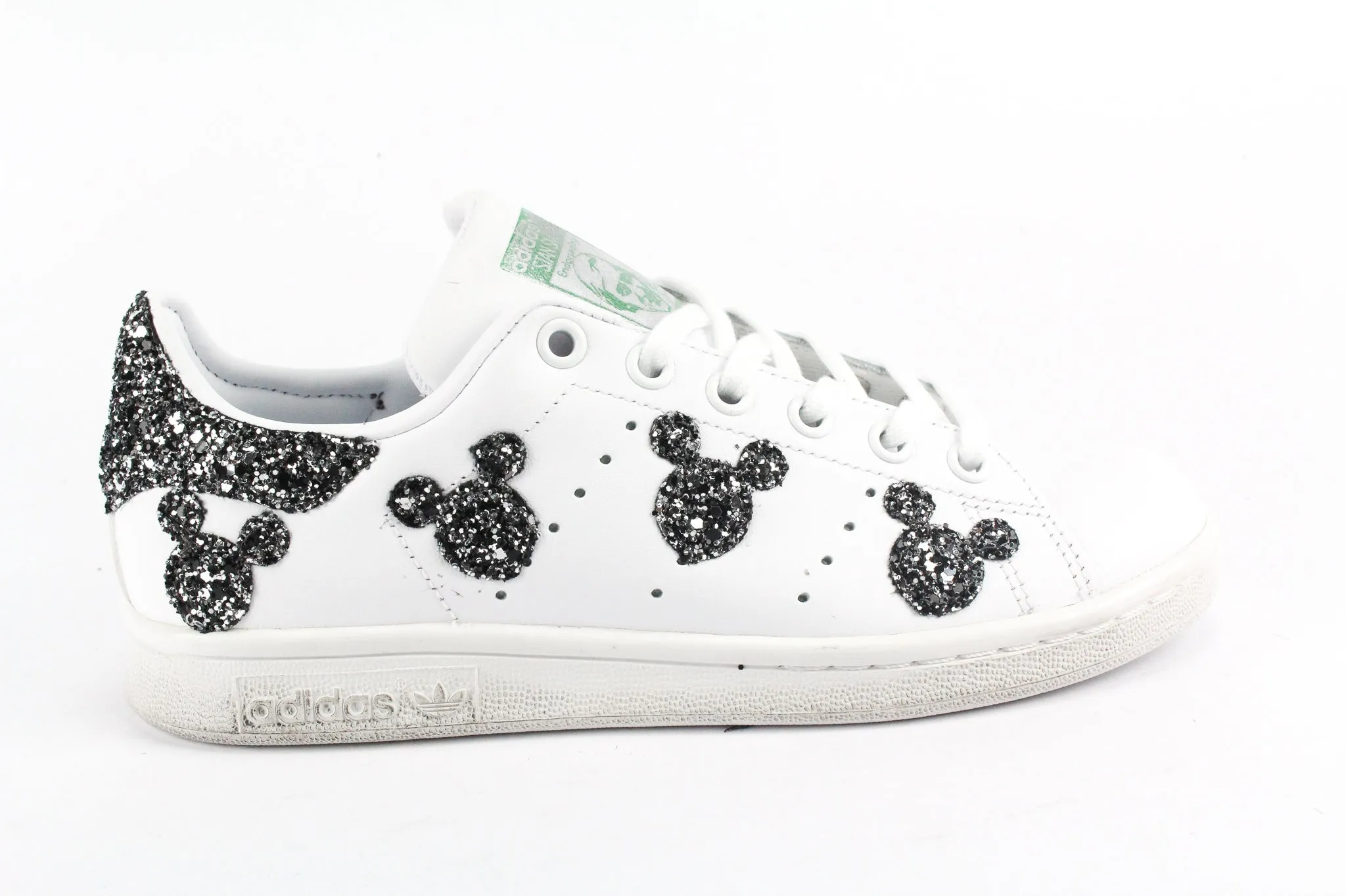 Adidas Stan Smith J Topolini Black Silver Glitter