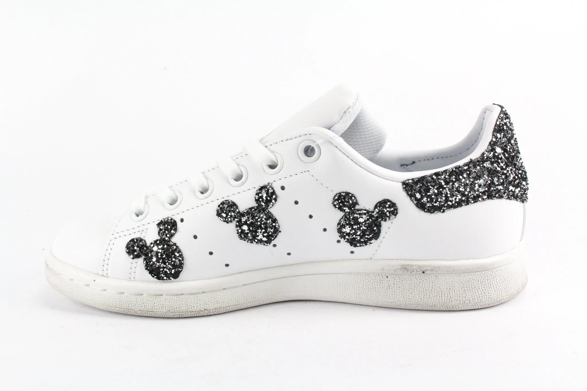 Adidas Stan Smith J Topolini Black Silver Glitter