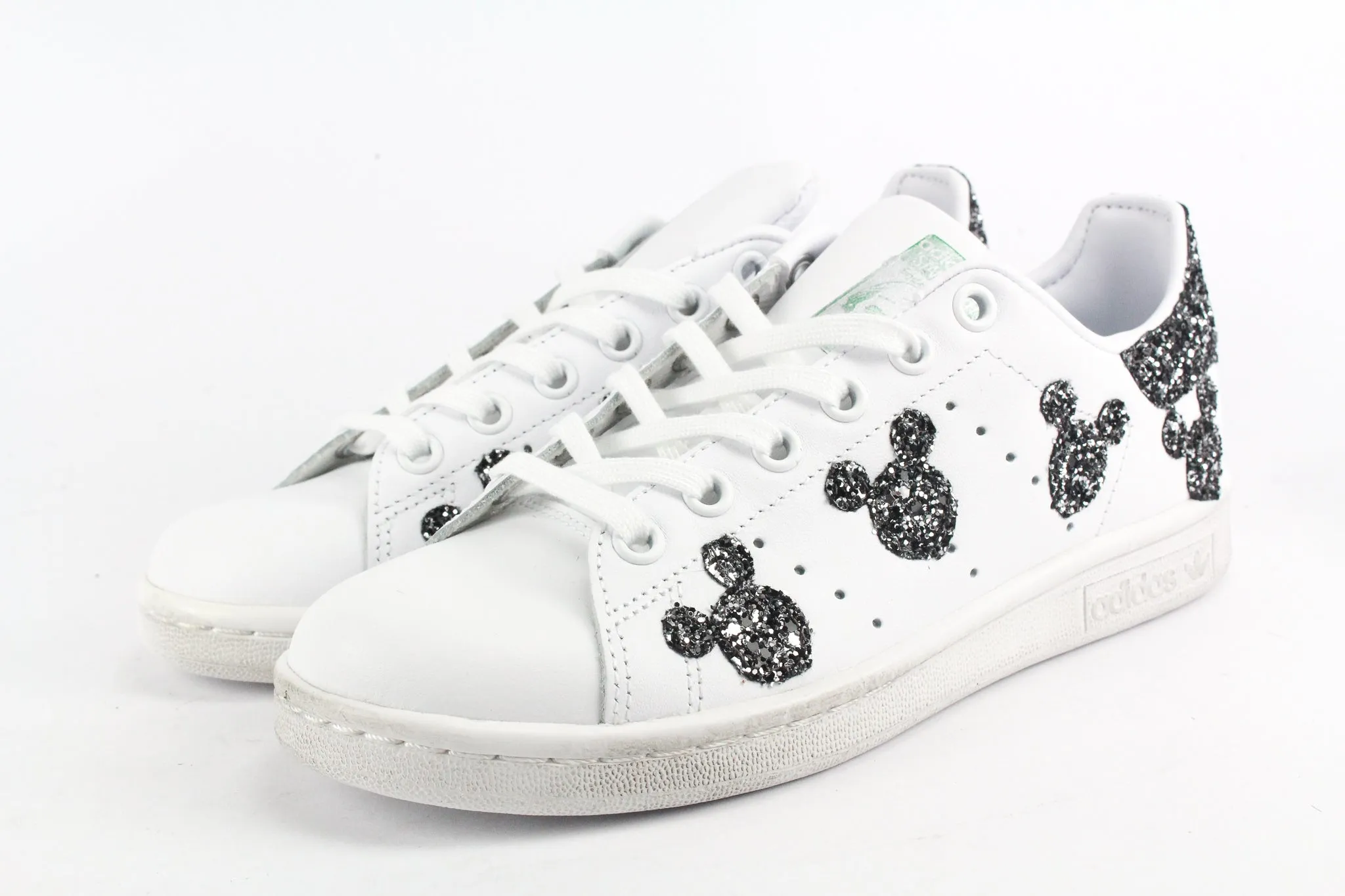 Adidas Stan Smith J Topolini Black Silver Glitter