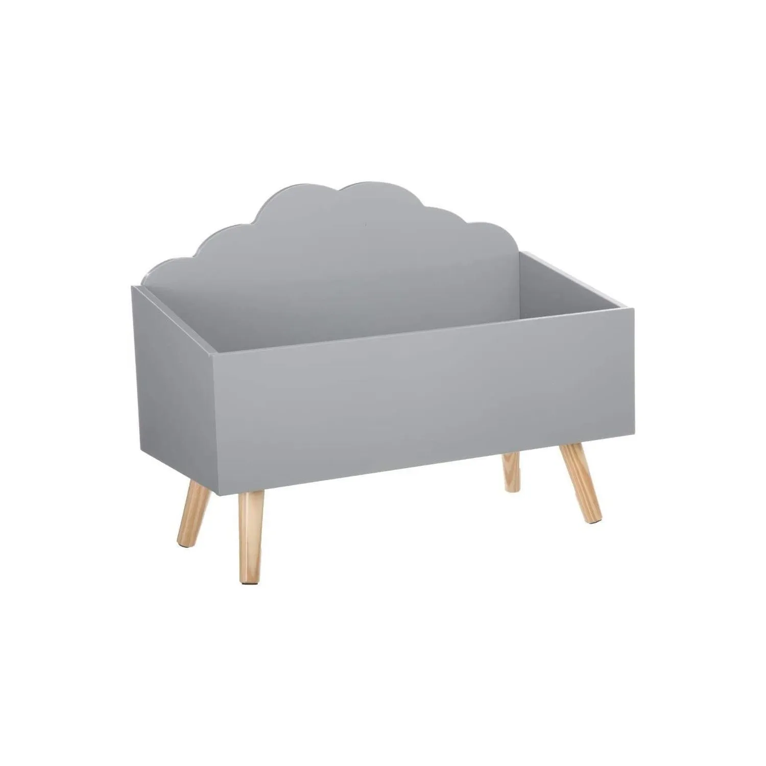 Baule a Forma di Nuvola per Giocattoli 58x45x28cm Grigio