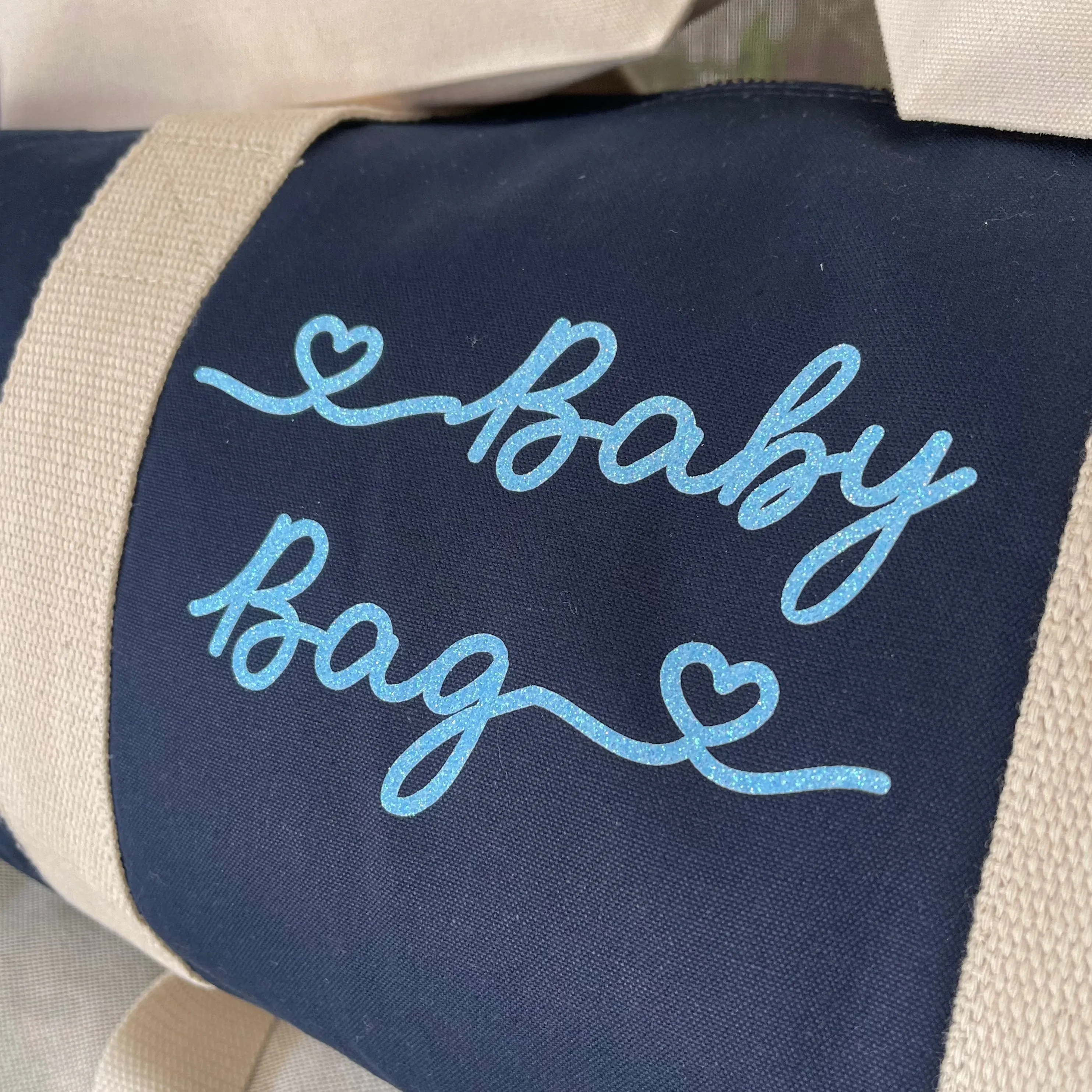 Borsone Mamma, 1 borsone Baby Blu e 2 Pochette Stampa Azzurro