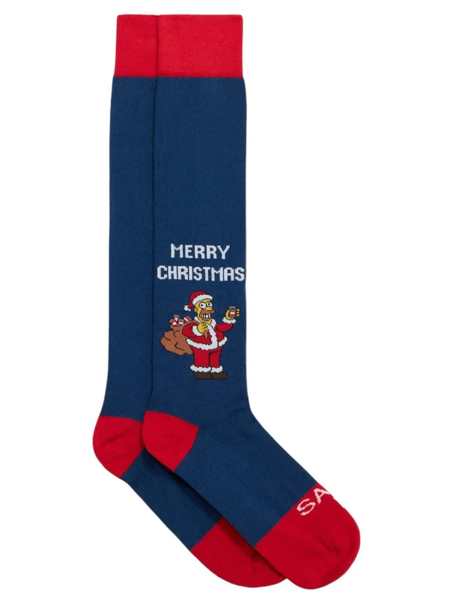 Calza lunga con stampa jacquard Homer Merry Christmas | EDIZIONE SPECIALE I SIMPSON