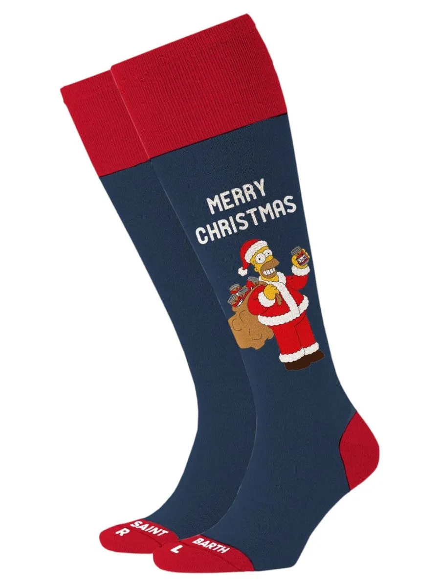 Calza lunga con stampa jacquard Homer Merry Christmas | EDIZIONE SPECIALE I SIMPSON