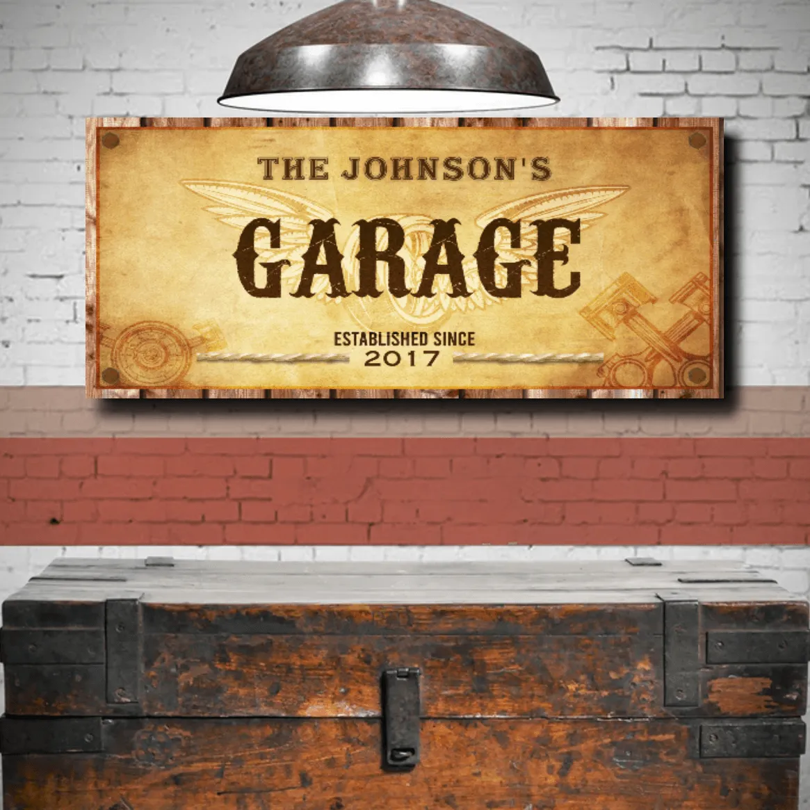 Custom Vintage Garage Sign, Ready to Hang