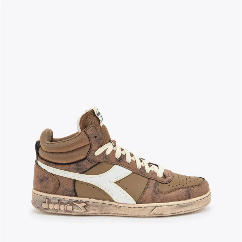 DIADORA SNEAKERS MAGIC BASKET DEMI STAINED MARRONE-BIANCO