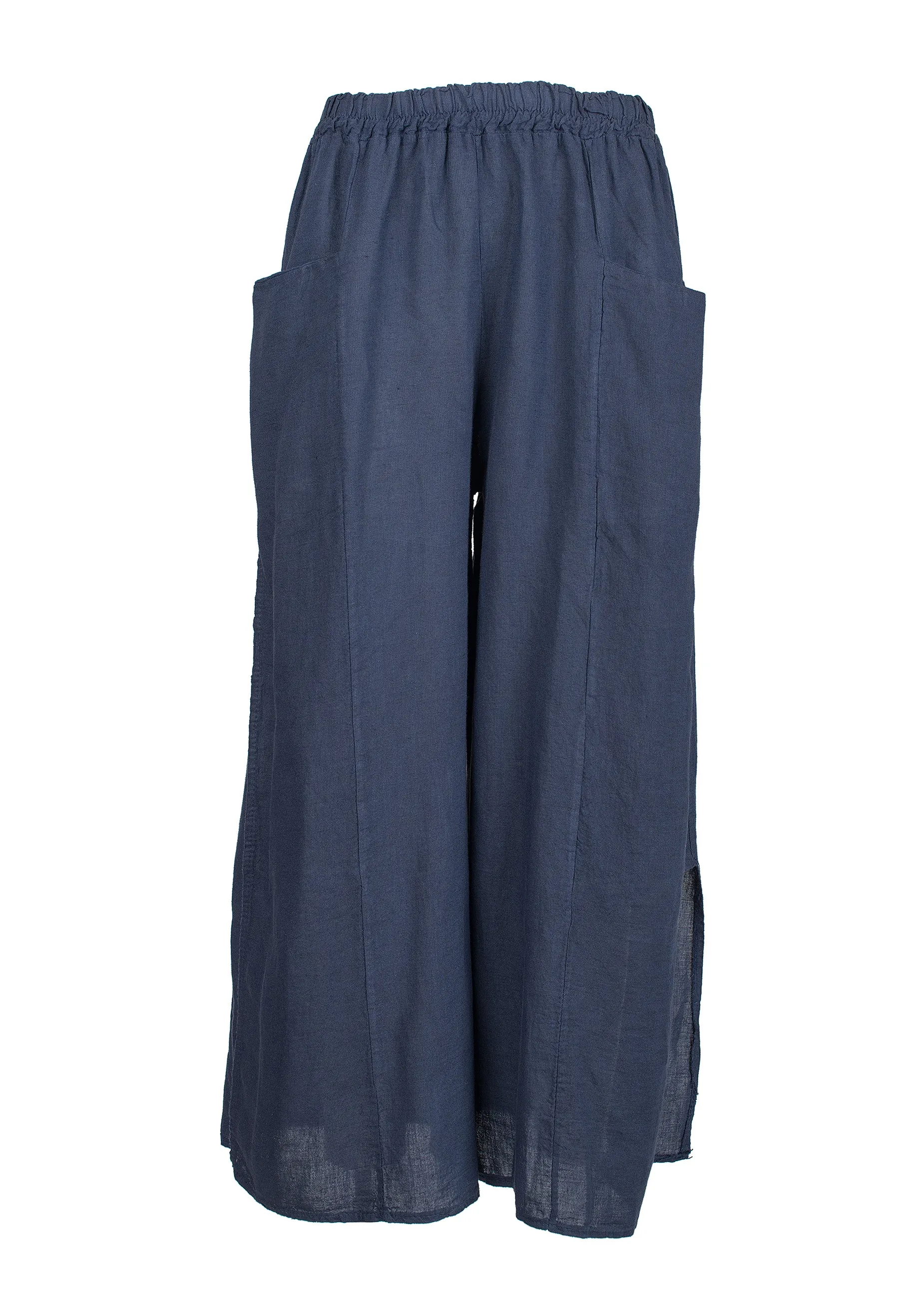 Pantalone con spacchi 100% lino