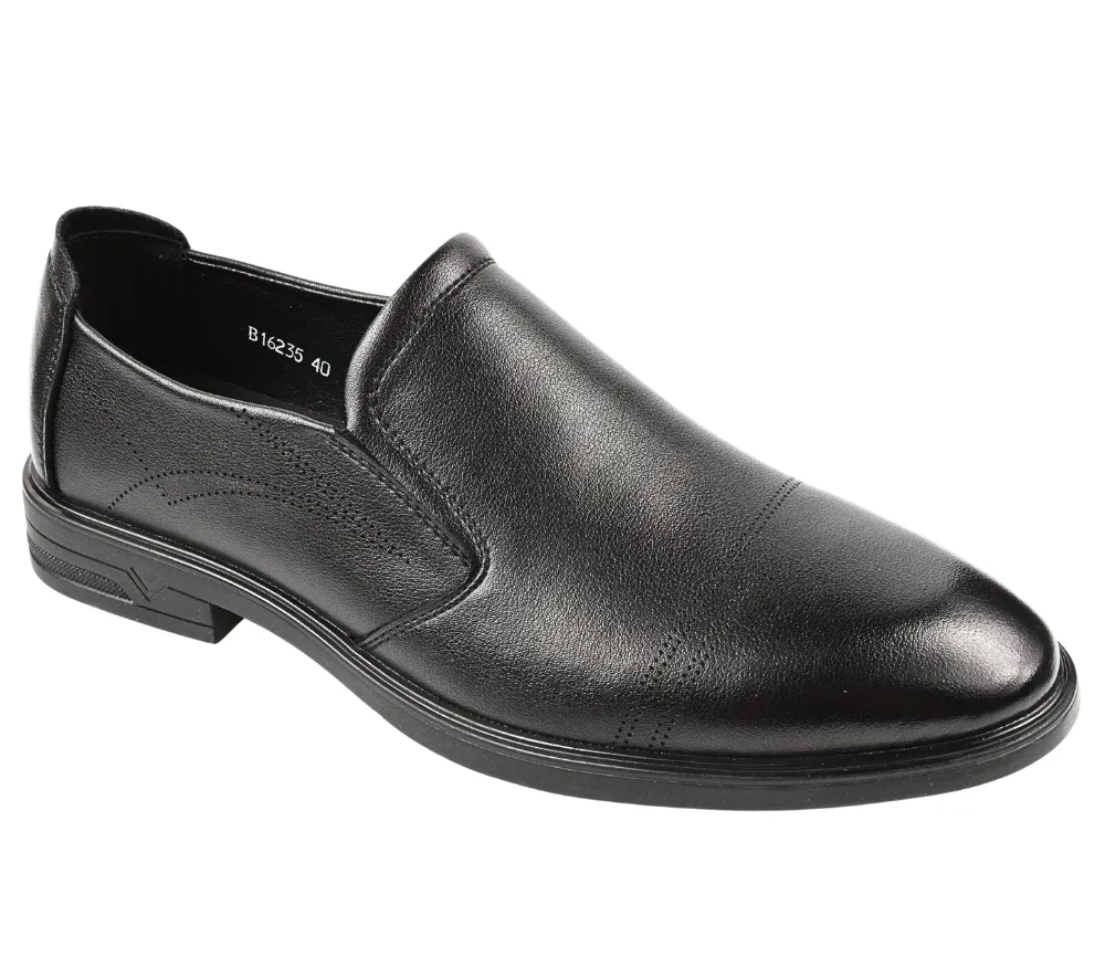 Pantofi eleganti, barbati, MELS, B16235 negru, piele naturala