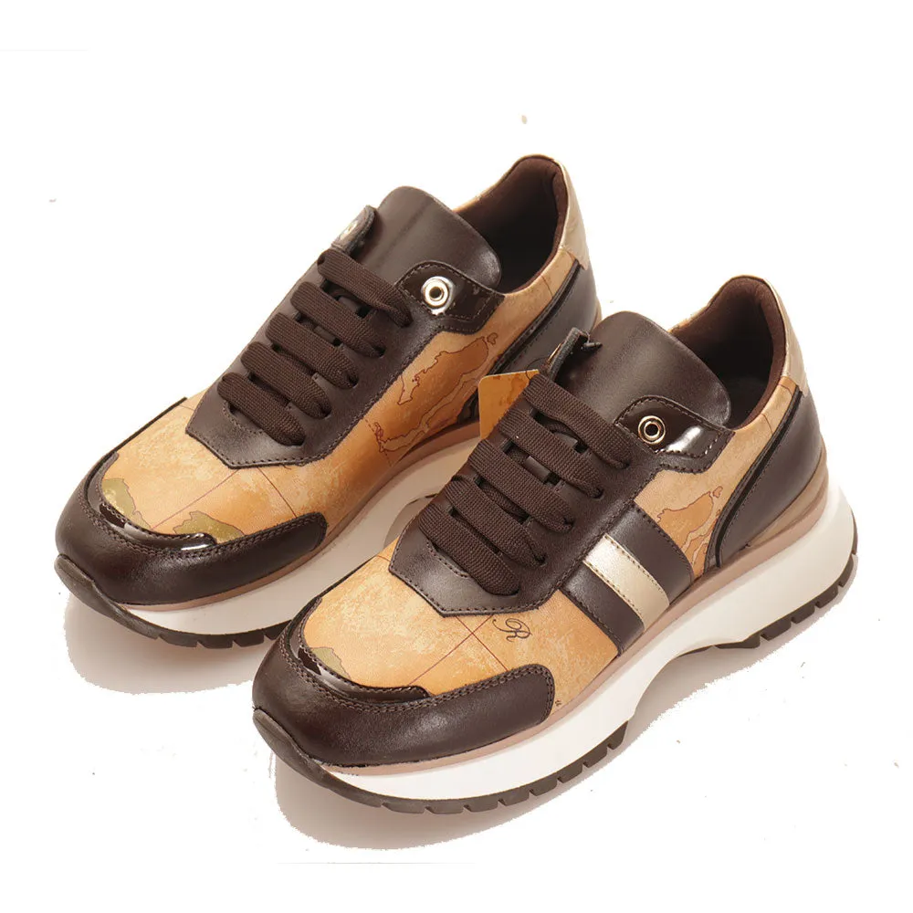 Scarpe Donna 1A Classe Alviero Martini Sneakers linea Geo Golden Flash stampa Geo Classic e Monogram 0732