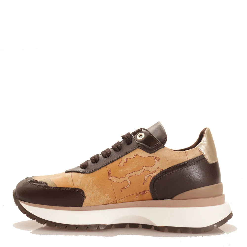 Scarpe Donna 1A Classe Alviero Martini Sneakers linea Geo Golden Flash stampa Geo Classic e Monogram 0732