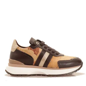 Scarpe Donna 1A Classe Alviero Martini Sneakers linea Geo Golden Flash stampa Geo Classic e Monogram 0732