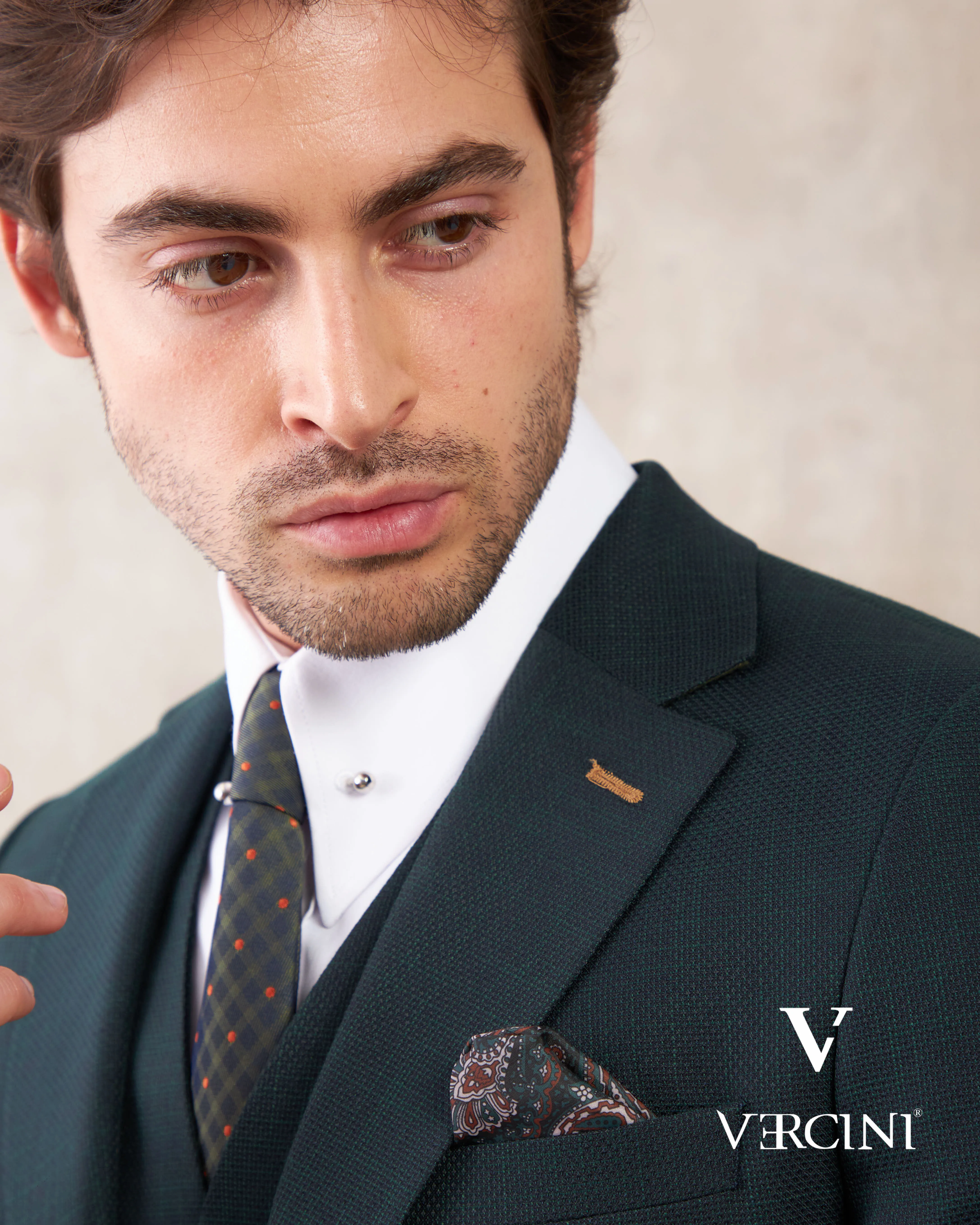 Vercini Verdant Vogue Three-Piece Men's Suit